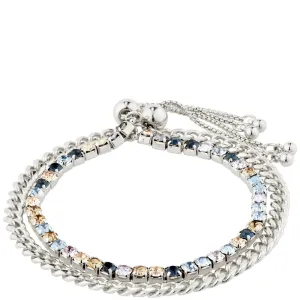 Pilgrim Reign Silver & Blue Double Bracelet