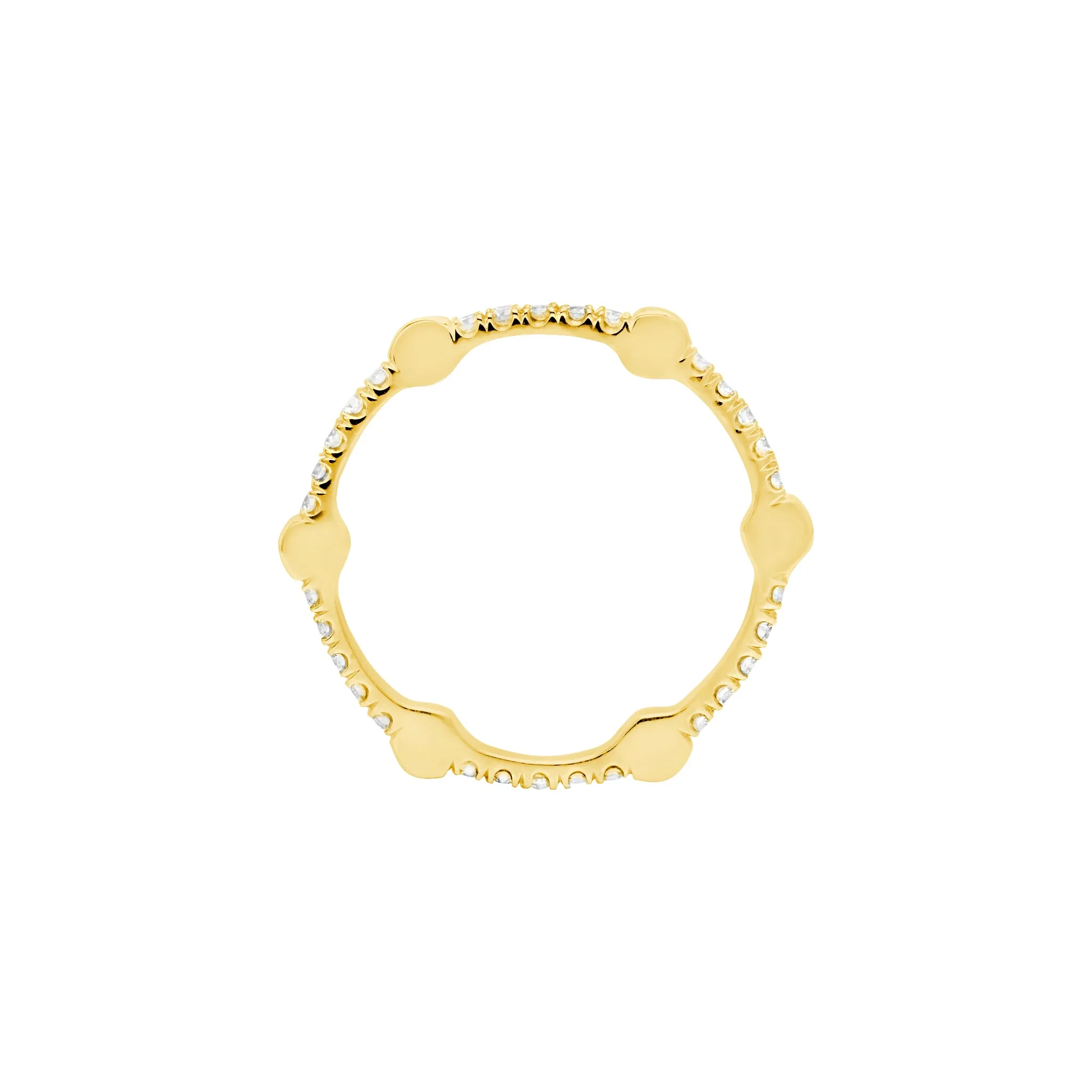 Pink Sapphire Gear Band | Yellow Gold