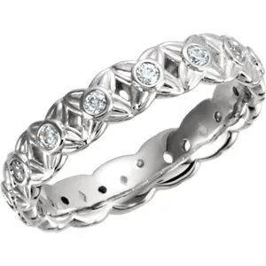 Platinum 3/8 CTW Diamond Sculptural-Inspired Eternity Band Size 8