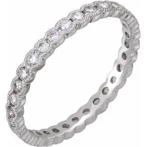 Platinum 5/8 CTW Diamond Eternity Band Size 6.5