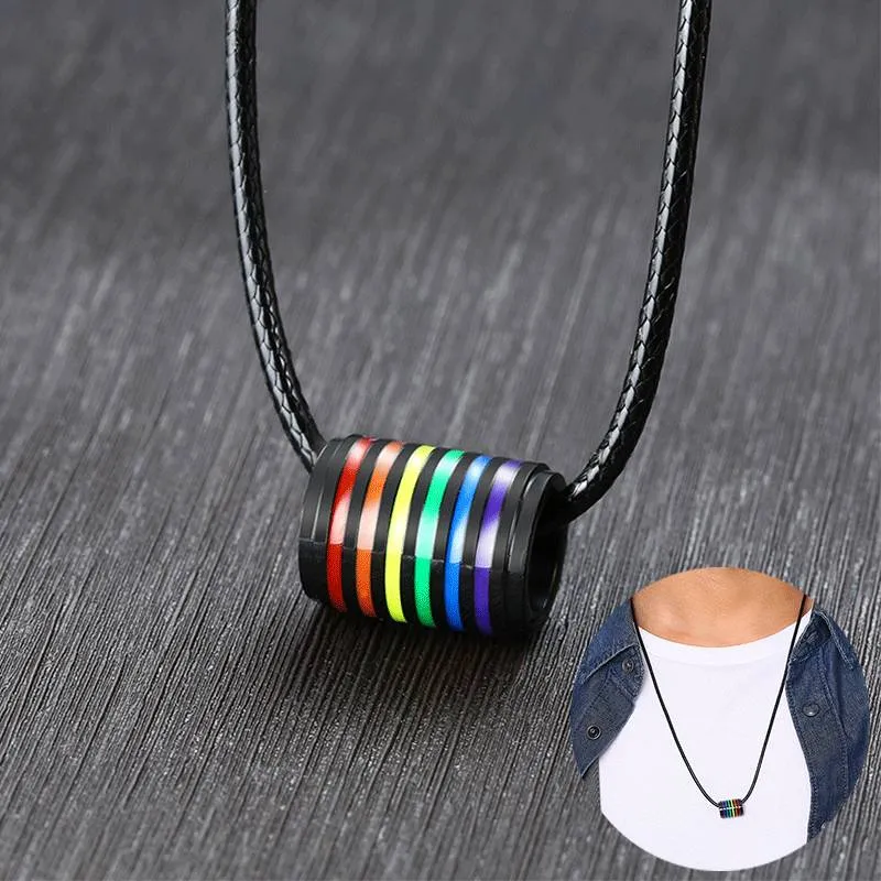 Pride Cylinder Necklace (Black)