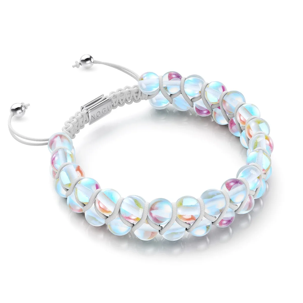Rainbow Supernova | Silver | Double Galaxy Glass Bracelet
