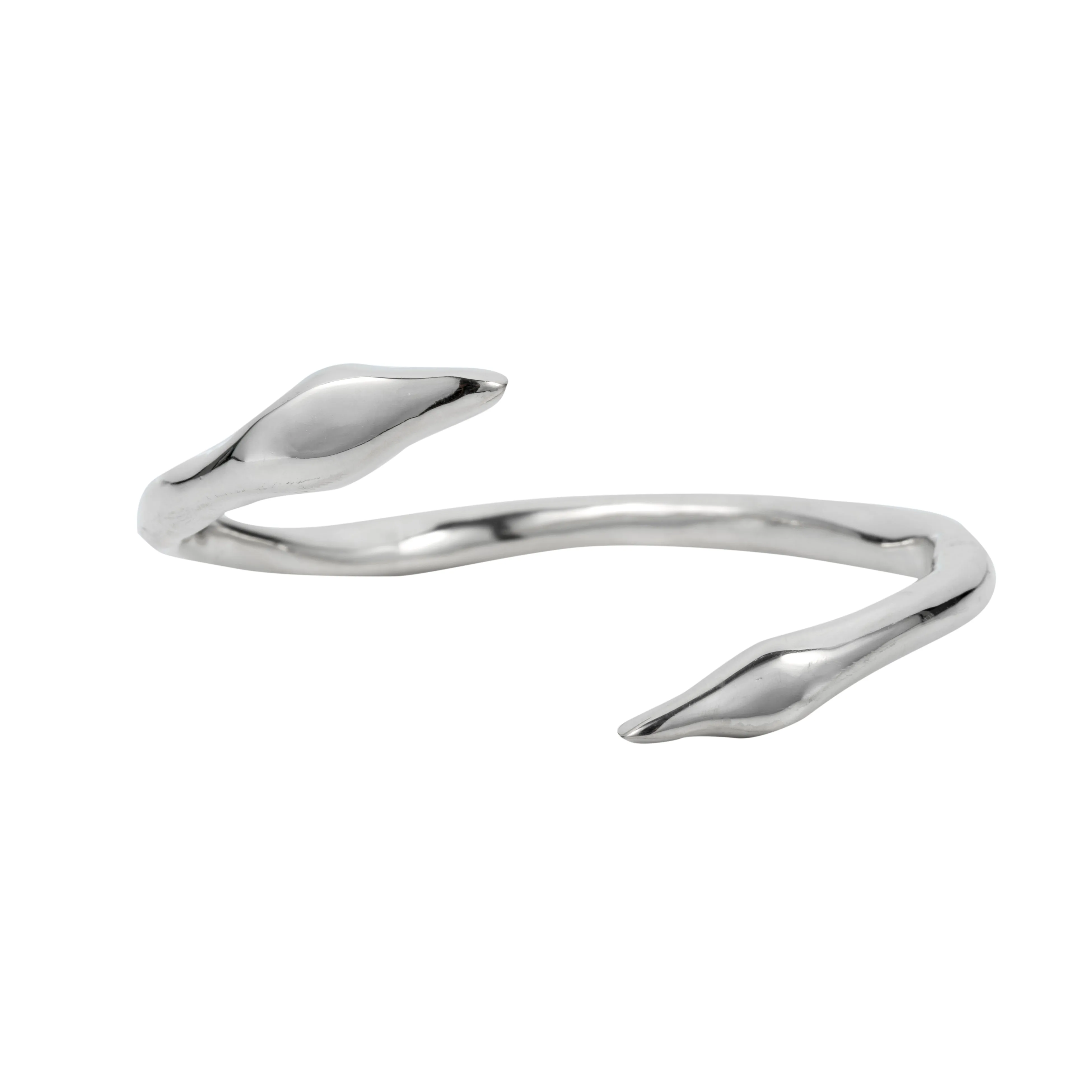 Raw Snake Cuff - Sterling Silver