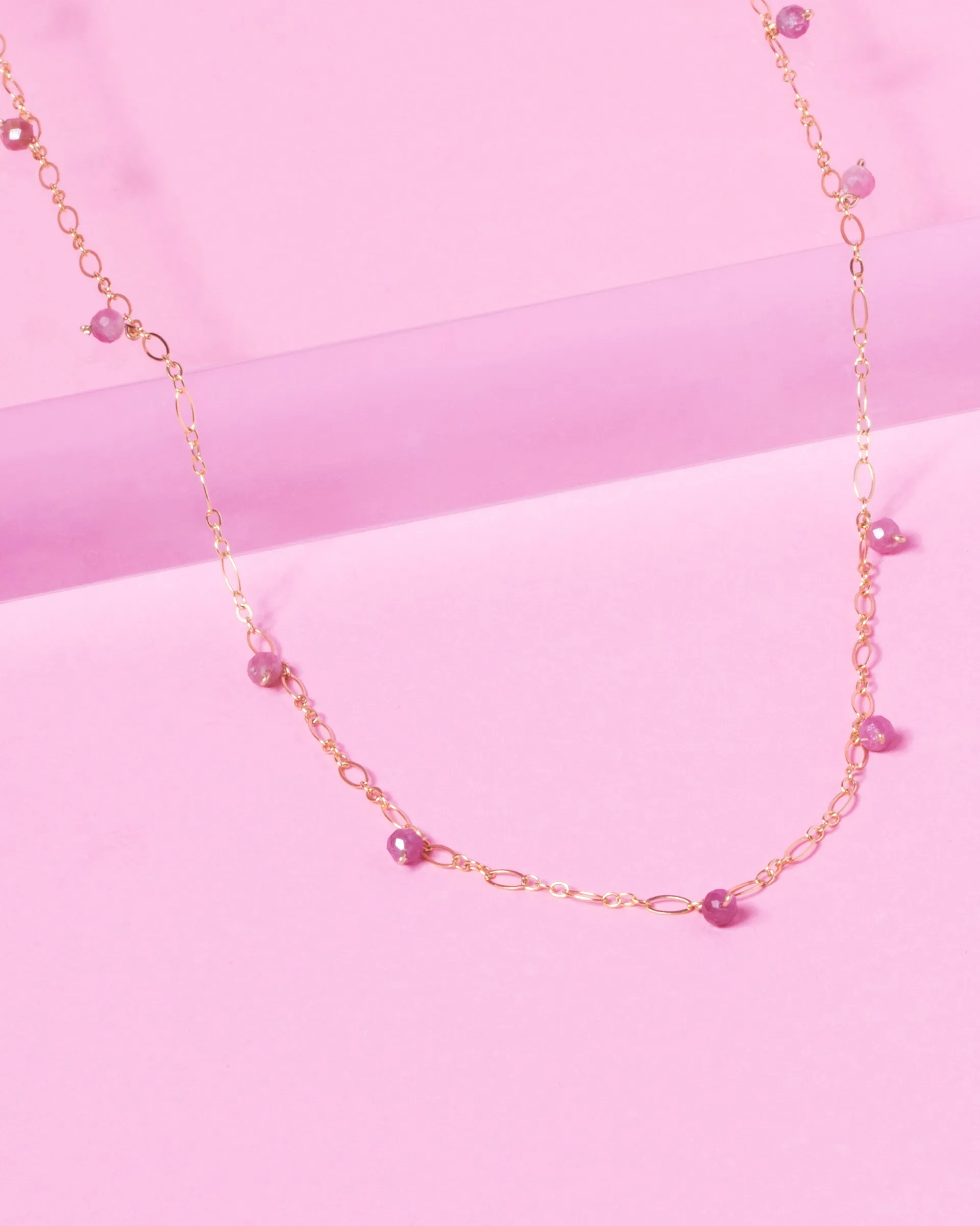 RHODONITE JANELLE 14K GOLD FILLED NECKLACE