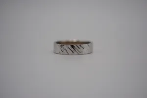 Ring Band: Bark Texture, Rhodium Finish, 5mm Wide