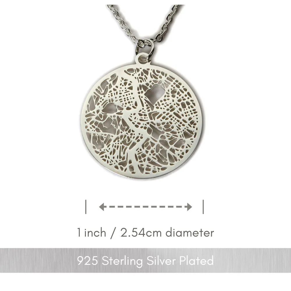 Rome Silver - City Map Necklace