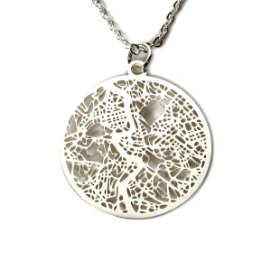 Rome Silver - City Map Necklace