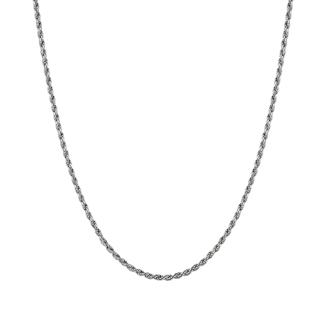 Rope Necklace Chain in Silver