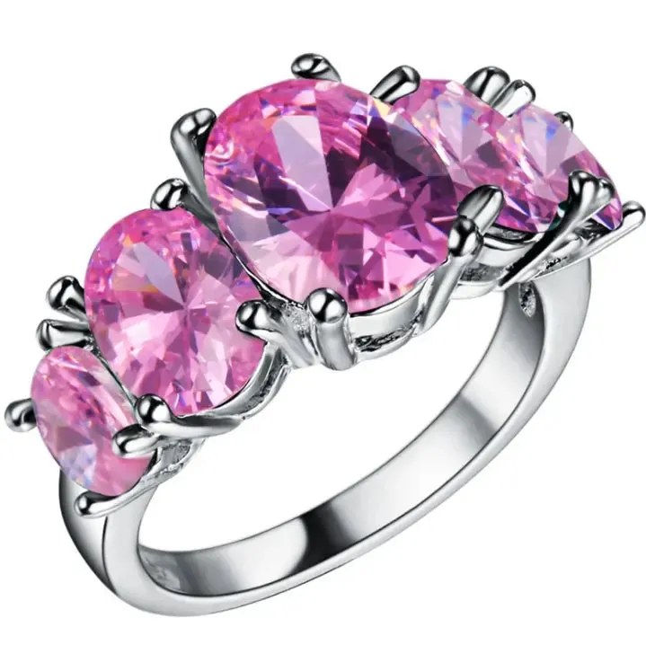 Rose Crystal CZ Ring- Colorful Fashion