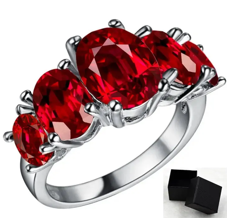 Rose Crystal CZ Ring- Colorful Fashion