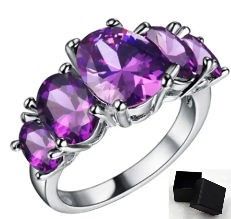 Rose Crystal CZ Ring- Colorful Fashion