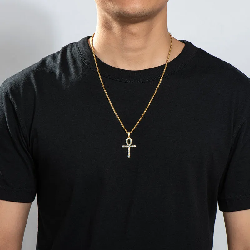Round Cut Created Diamond Hip Hop Personalized Pendant Necklace 23.62''