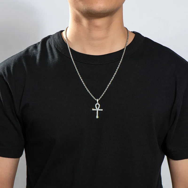 Round Cut Created Diamond Hip Hop Personalized Pendant Necklace 23.62''