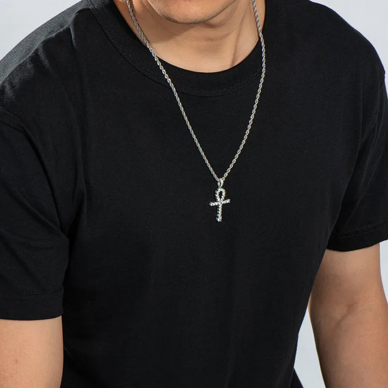 Round Cut Created Diamond Hip Hop Personalized Pendant Necklace 23.62''