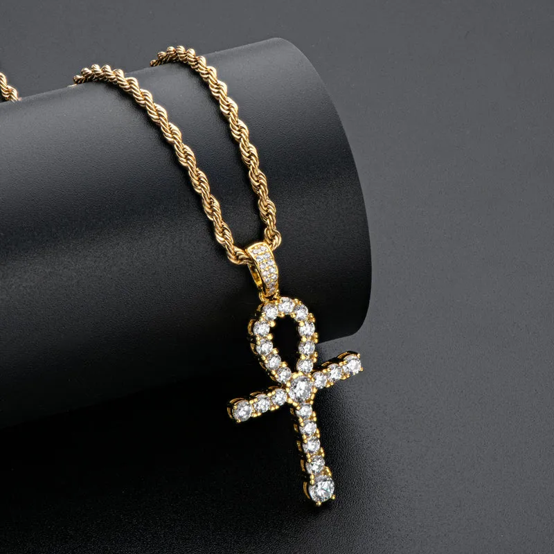 Round Cut Created Diamond Hip Hop Personalized Pendant Necklace 23.62''