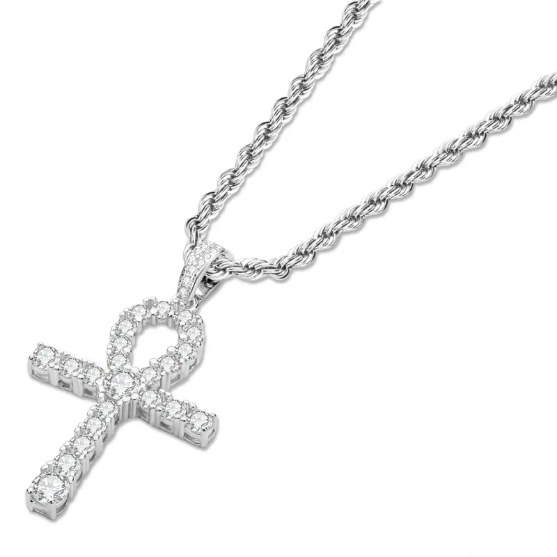 Round Cut Created Diamond Hip Hop Personalized Pendant Necklace 23.62''