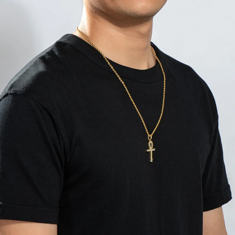 Round Cut Created Diamond Hip Hop Personalized Pendant Necklace 23.62''