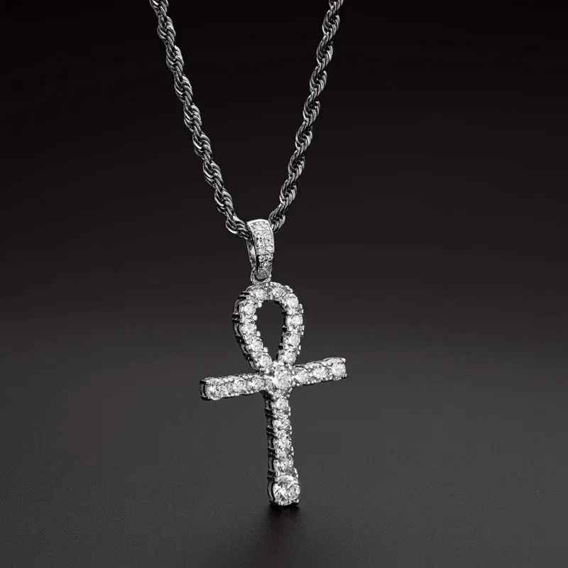 Round Cut Created Diamond Hip Hop Personalized Pendant Necklace 23.62''