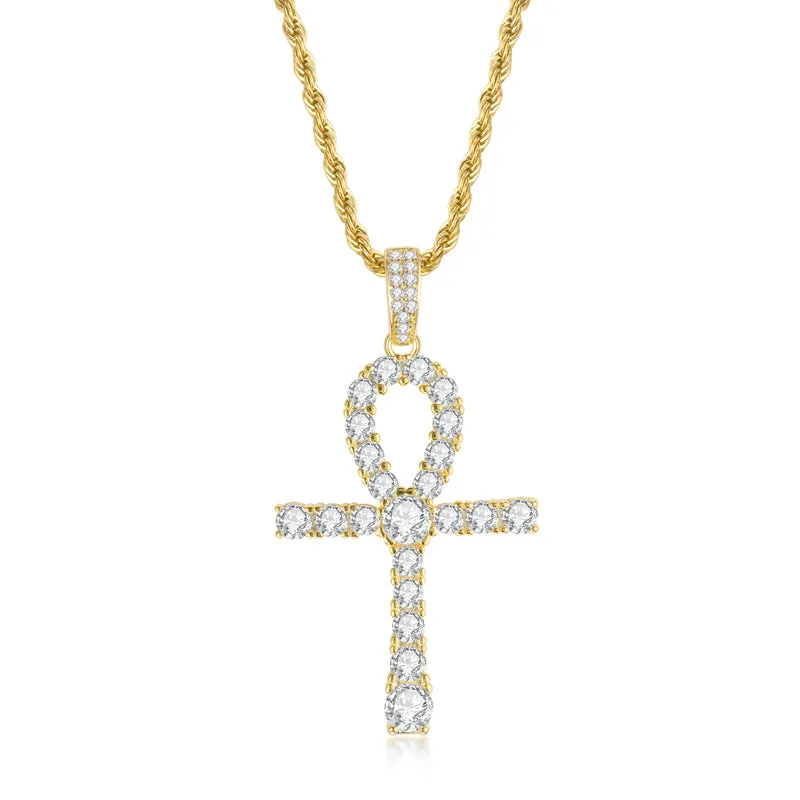Round Cut Created Diamond Hip Hop Personalized Pendant Necklace 23.62''