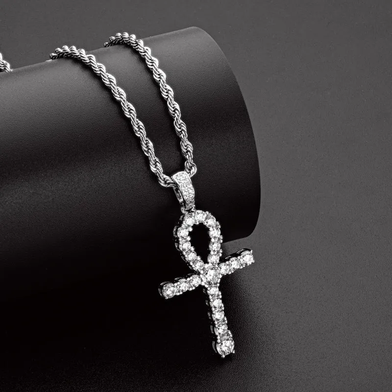 Round Cut Created Diamond Hip Hop Personalized Pendant Necklace 23.62''