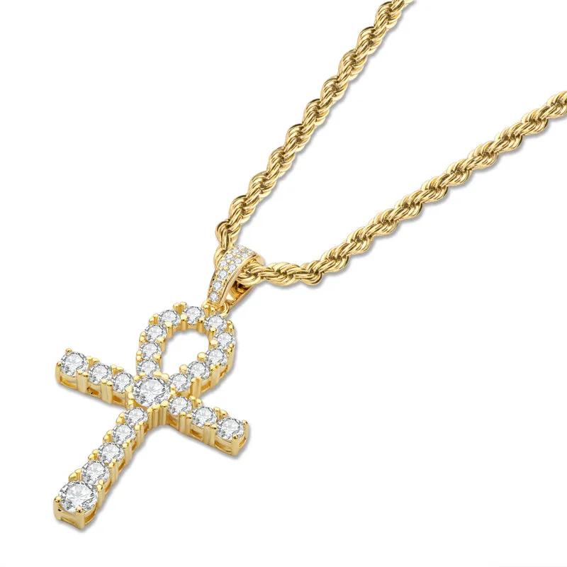 Round Cut Created Diamond Hip Hop Personalized Pendant Necklace 23.62''