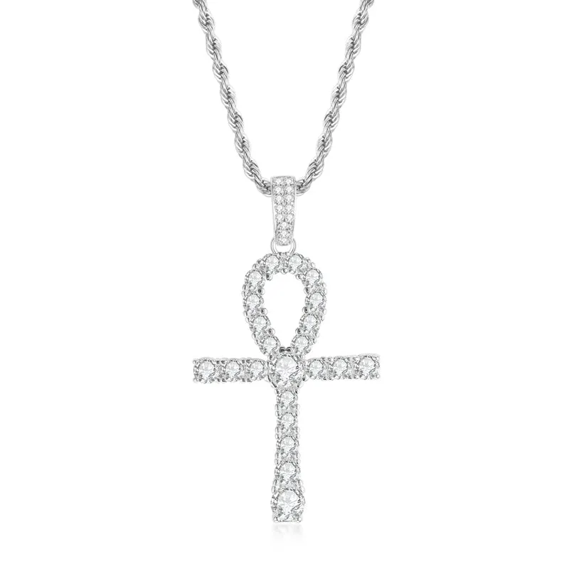 Round Cut Created Diamond Hip Hop Personalized Pendant Necklace 23.62''