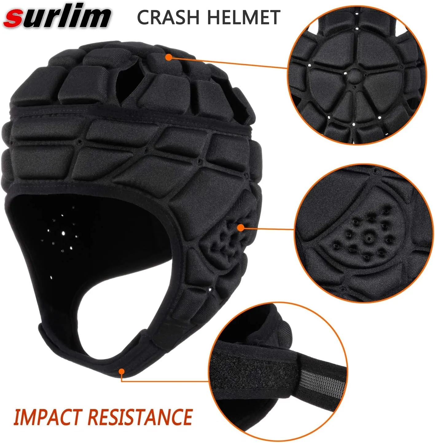 Rugby Soft Helmet Soccer Headgear Scrum Cap 7V7 Flag Football Headguard for Adult XL