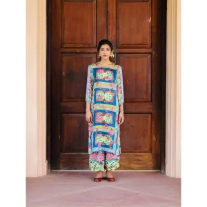 Sage Saga Kurbat Blue Color Palazzo (Set of 2)