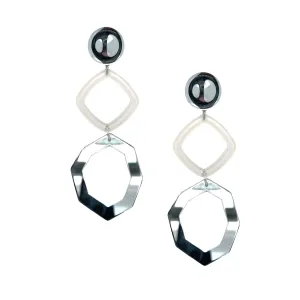 SALE White Triple Clip On Earrings