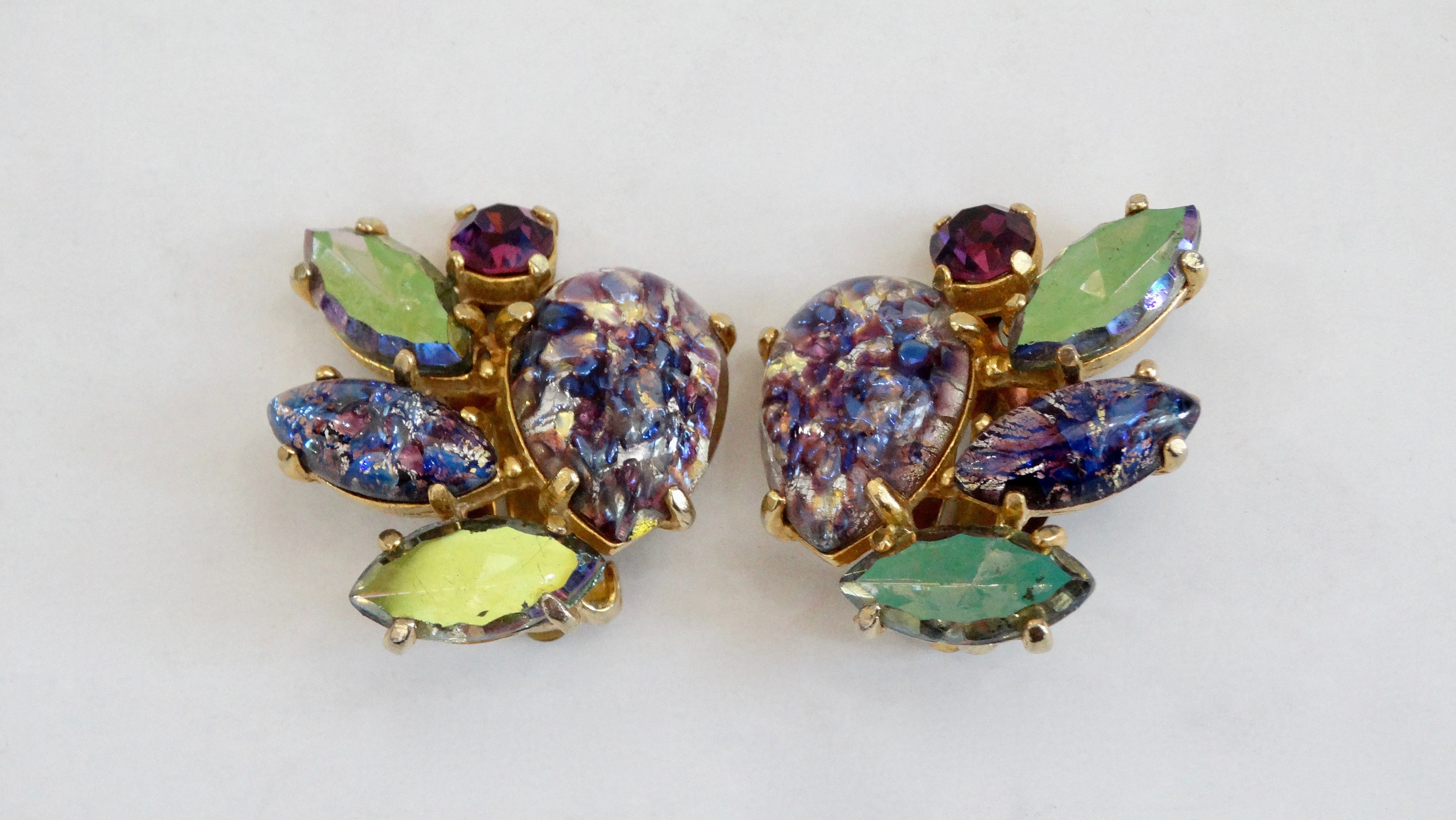 Schiaparelli Assorted Crystal Clip-On Earrings