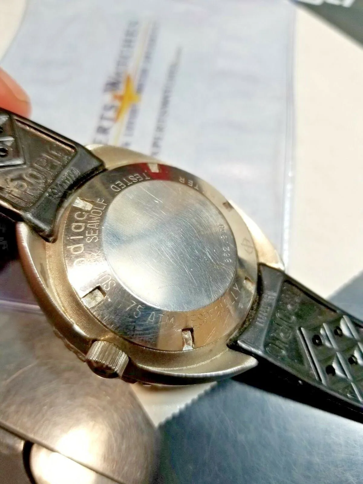 Serviced Vintage 1969's Zodiac Super Sea Wolf Diver Watch Day Date 862-836 HBEAT