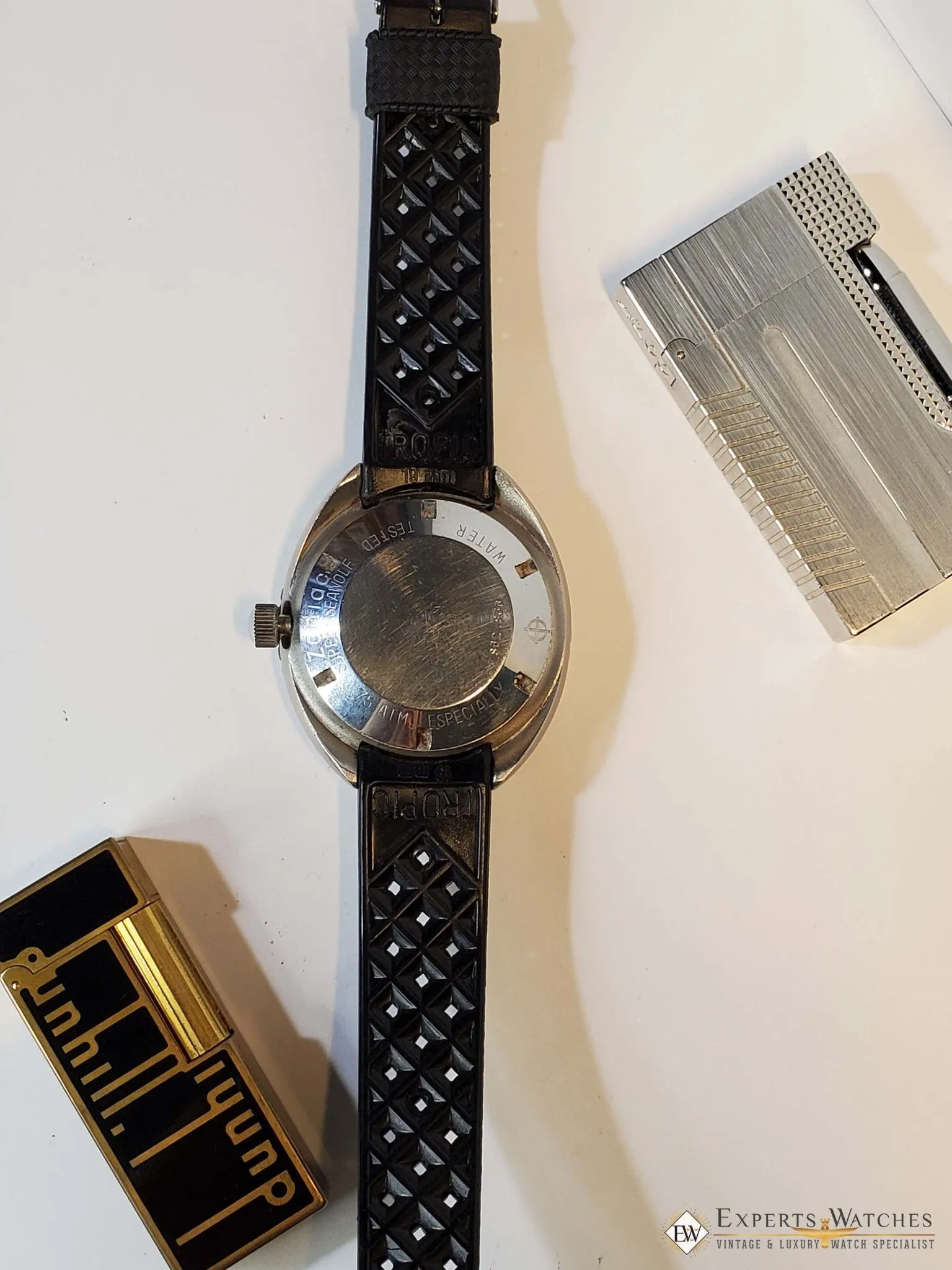 Serviced Vintage 1969's Zodiac Super Sea Wolf Diver Watch Day Date 862-836 HBEAT