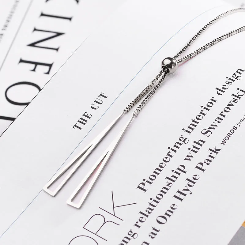 Sexy Tassel Charm Pull Adjustment Chain Choker Necklace Stainless Steel