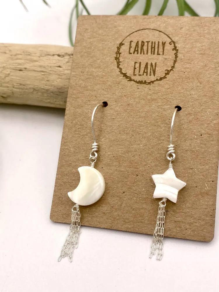 Shooting Star & Moon Earrings