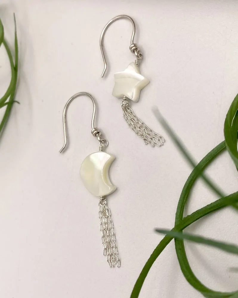 Shooting Star & Moon Earrings