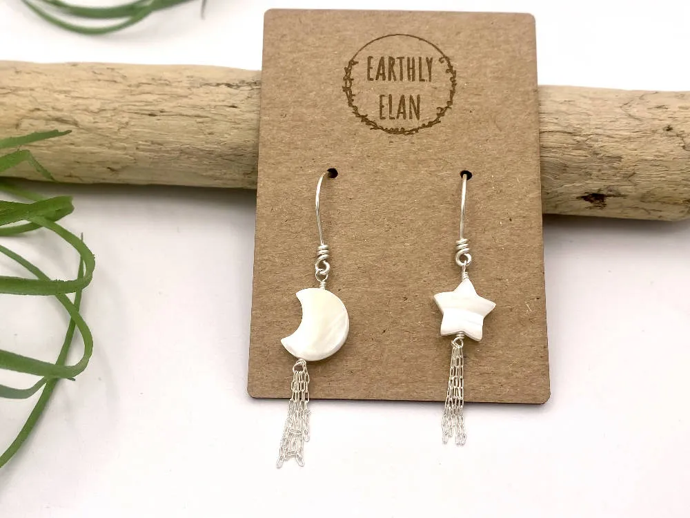 Shooting Star & Moon Earrings