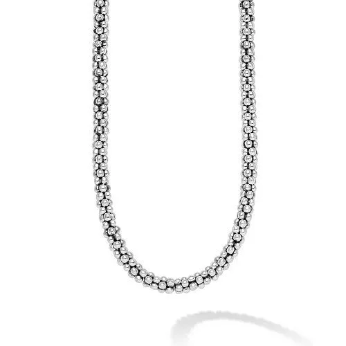 Signature Caviar 5mm Silver Beaded Necklace -04-80253-18