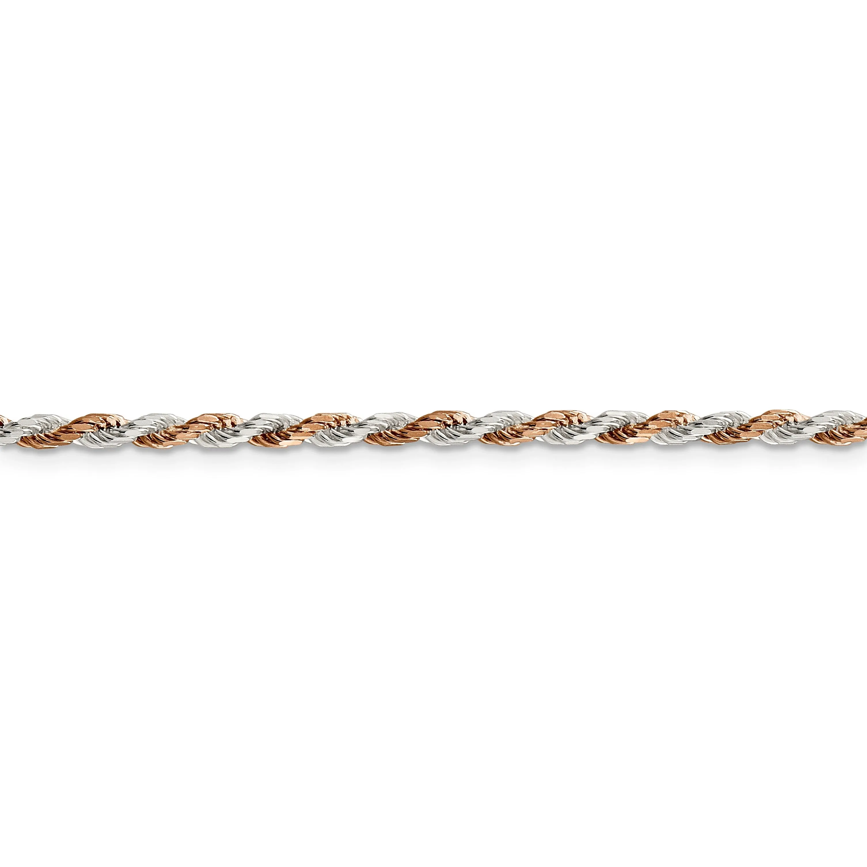 Silver 2.50-mm Rose Vermeil D.C Rope Chain