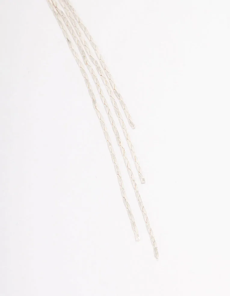 Silver Butterfly Trail Drop Earrings