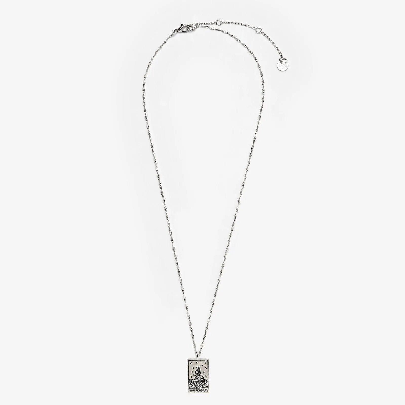 Silver Tarot Card Pendant Necklace