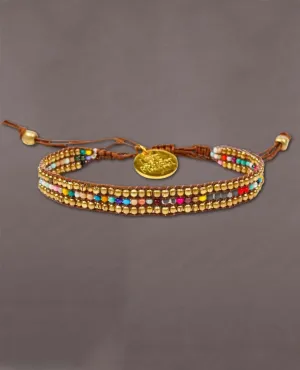 Skinny Gold Darjeeling Rainbow Bracelet