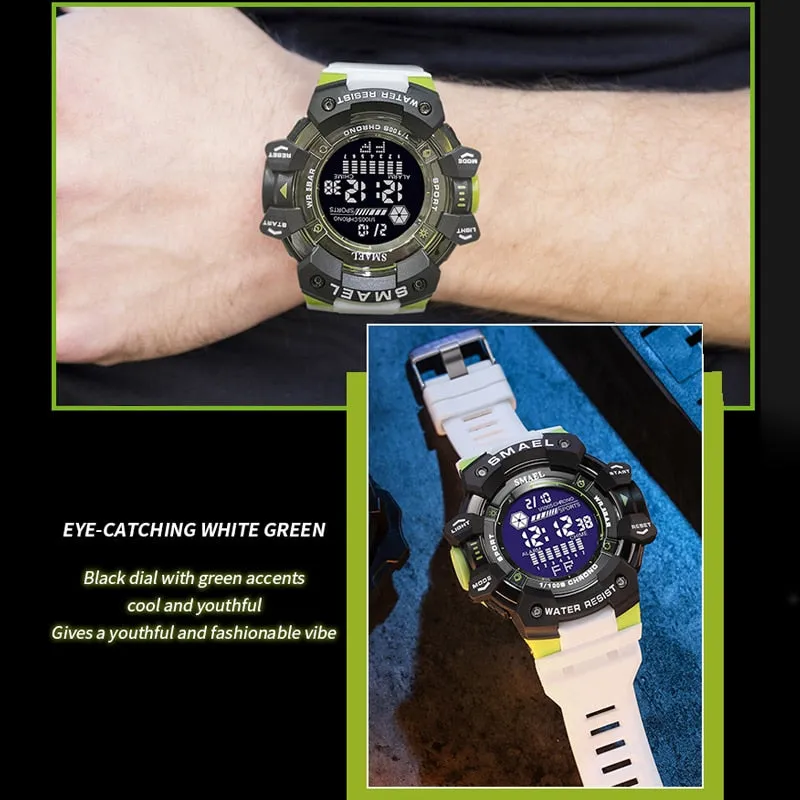 SMAEL Digital Watch For Men Sport Watches Electronic LED Men&#39;s Wristwatch Student Countdown Stopwatch Outdoor Sports Clock Male