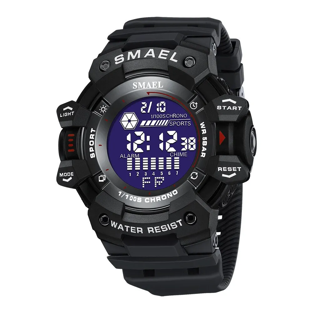 SMAEL Digital Watch For Men Sport Watches Electronic LED Men&#39;s Wristwatch Student Countdown Stopwatch Outdoor Sports Clock Male