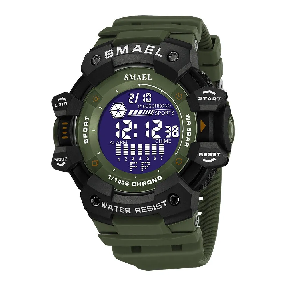 SMAEL Digital Watch For Men Sport Watches Electronic LED Men&#39;s Wristwatch Student Countdown Stopwatch Outdoor Sports Clock Male