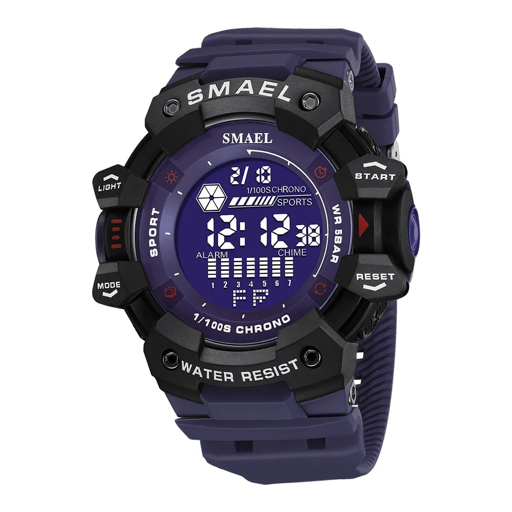 SMAEL Digital Watch For Men Sport Watches Electronic LED Men&#39;s Wristwatch Student Countdown Stopwatch Outdoor Sports Clock Male