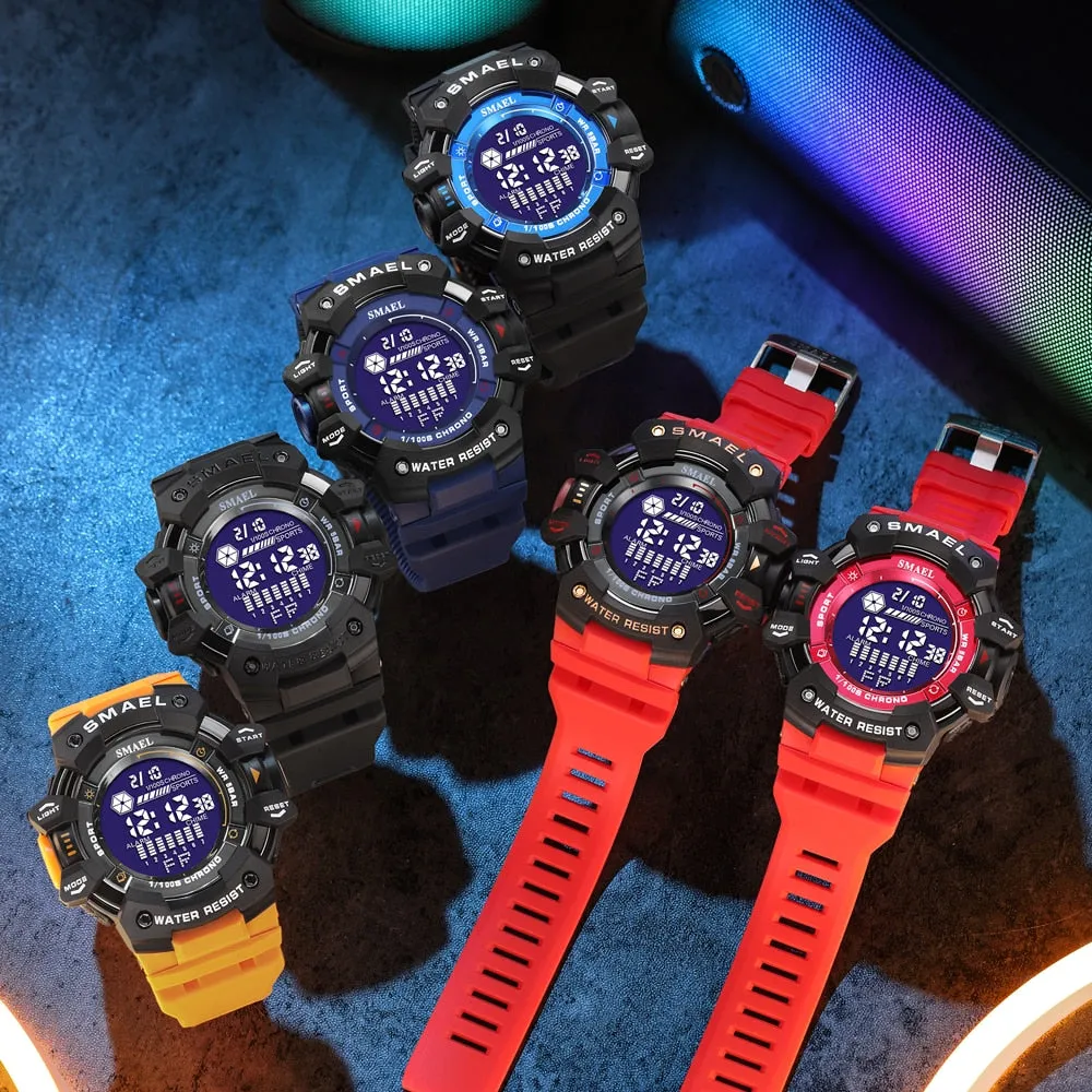 SMAEL Digital Watch For Men Sport Watches Electronic LED Men&#39;s Wristwatch Student Countdown Stopwatch Outdoor Sports Clock Male
