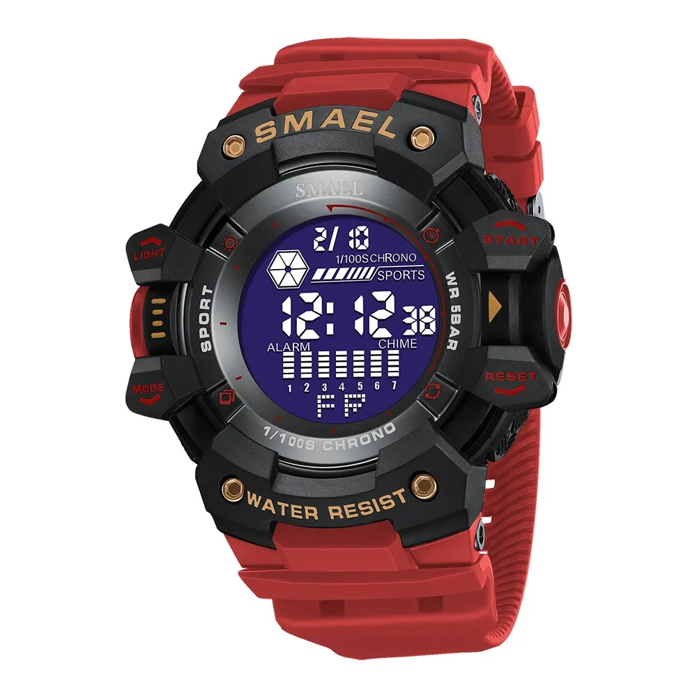 SMAEL Digital Watch For Men Sport Watches Electronic LED Men&#39;s Wristwatch Student Countdown Stopwatch Outdoor Sports Clock Male