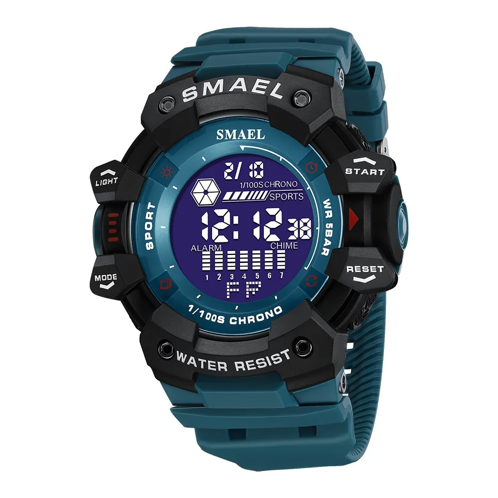 SMAEL Digital Watch For Men Sport Watches Electronic LED Men&#39;s Wristwatch Student Countdown Stopwatch Outdoor Sports Clock Male