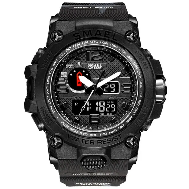 SMAEL Fashion Sport Watch Men Alarm Clock Camouflage Waterproof Week Display Men Watches Digital Watch relogio masculino 1545B