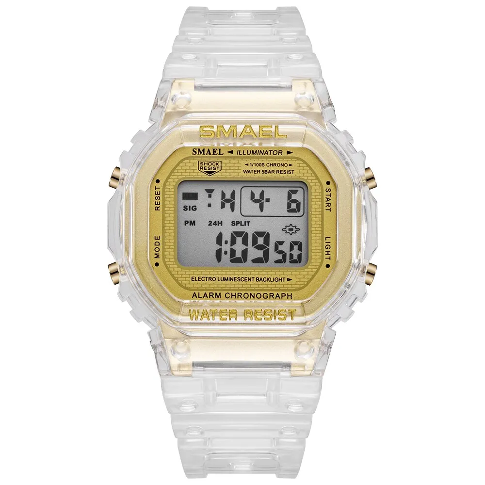 SMAEL Fashion Women &amp; Men Digital Watch Luxury Brand Student Sports Watches Unisex LED Electronic Wristwatch Teenager Clock Girl